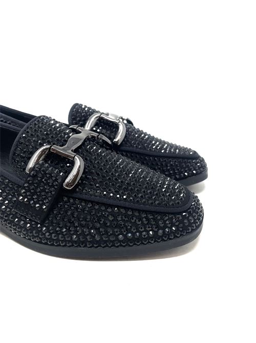 Mocassino donna con strass IL LACCIO | 8541STRASSNERO